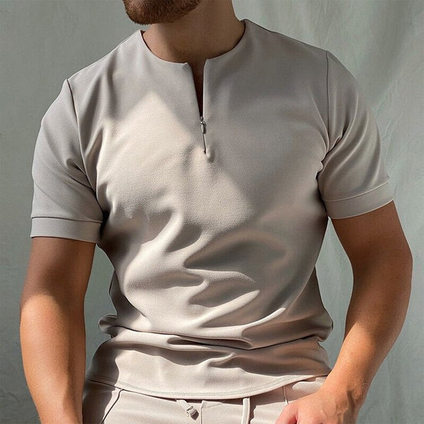 Kaiser - O-Ausschnitt T-Shirt Mit Reißverschluss